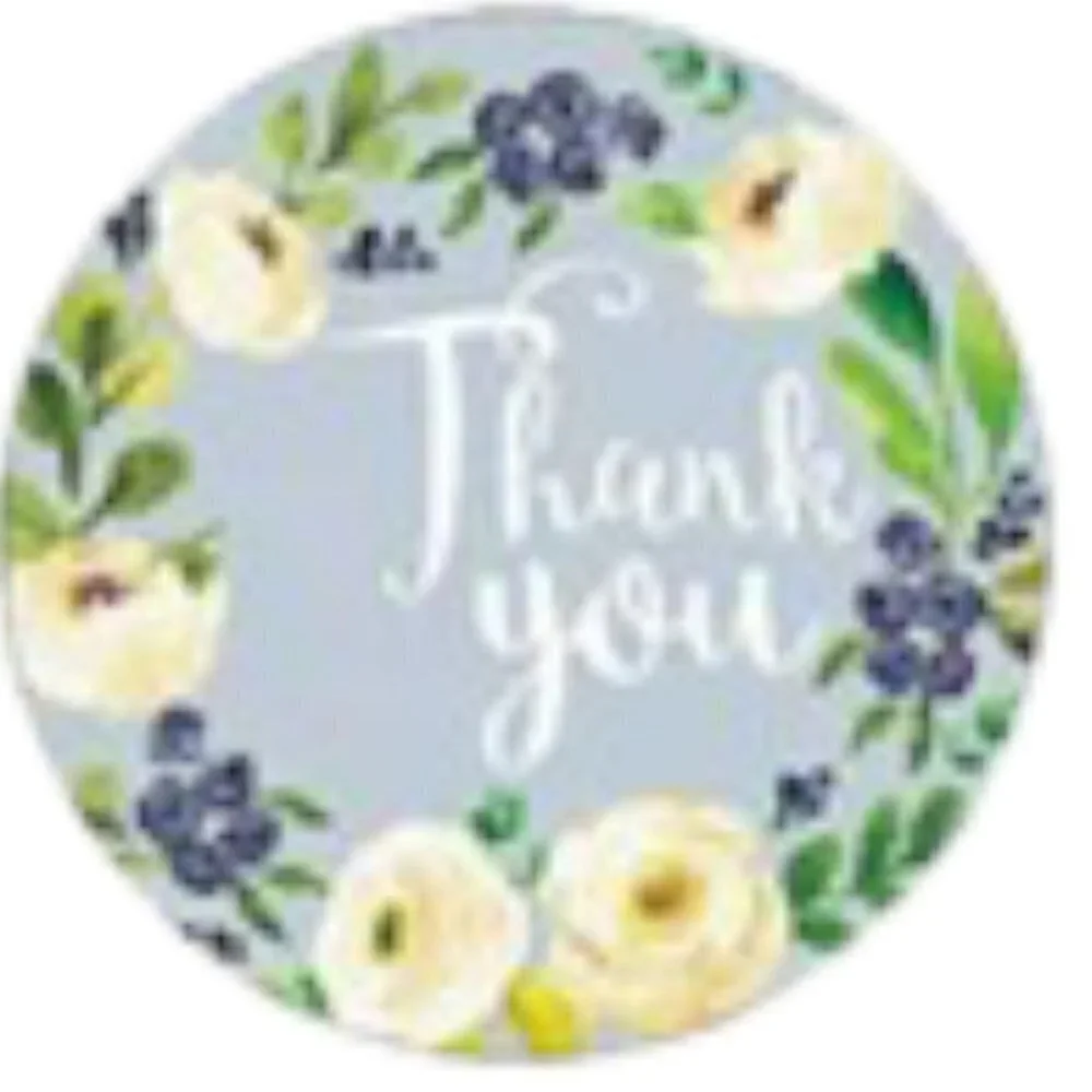 500 Floral Multicolor Thank You Stickers 1